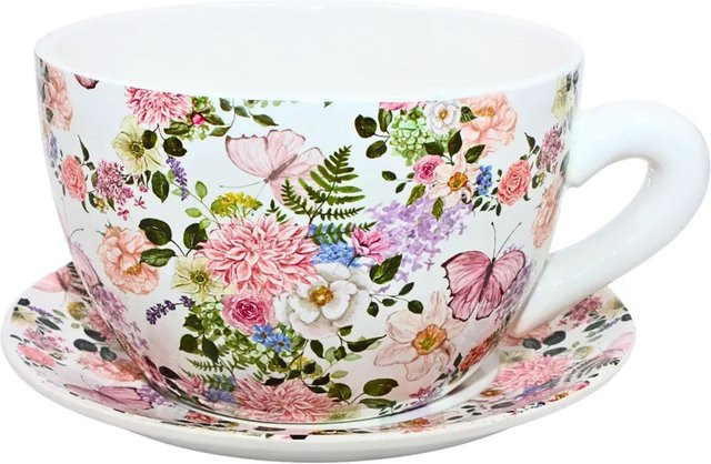 Dekohelden24 Blumentopf aus Keramik in Multicolour, B/T/H: 25 x 23 x 14 cm - Bild 1