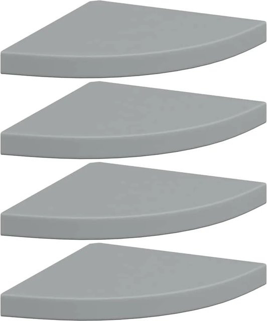 vidaXL Eck-Schweberegale 4er Set Grau mit Waben-MDF-Design, B/T/H: 35 x 35 x 3,8 cm - Bild 1