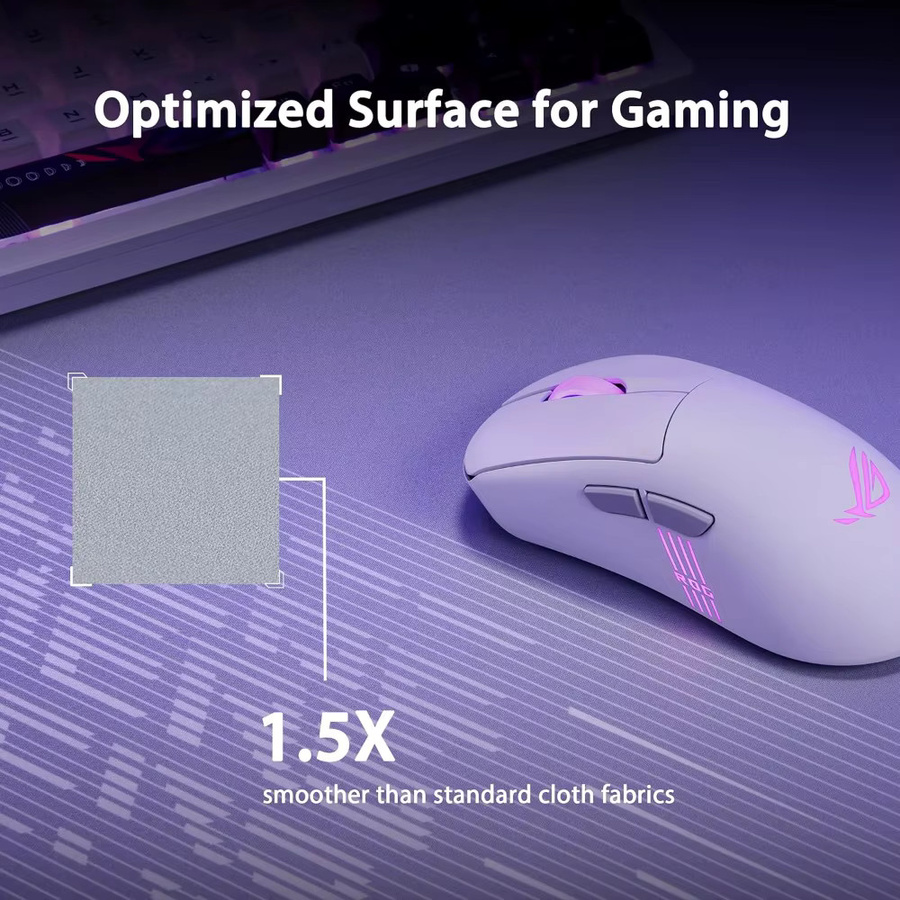 ASUS ROG Scabbard II Gaming-Mauspad Arctic Gray mit weicher Stoffoberfläche und rutschfester Unterseite - Bild 3