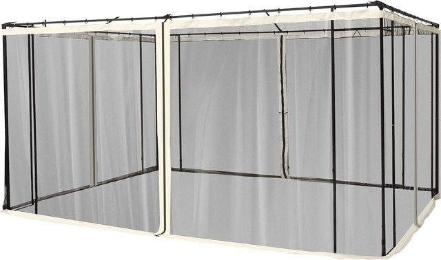 Outsunny Moskitonetz für 3x4 Pavillon mit 4 Seitenteilen und Reißverschluss, Insektenschutz aus Nylon-Mesh, Schwarz - Bild 1