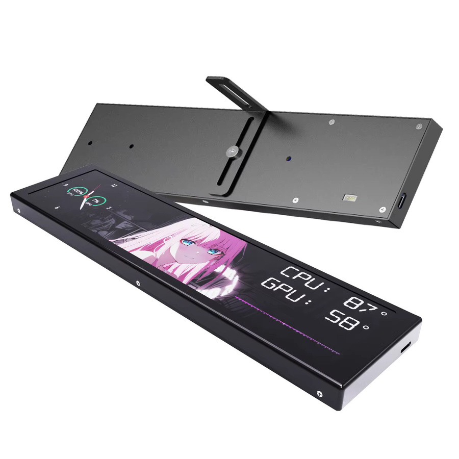 AuyiHomu 9,2 Zoll IPS Sekundärmonitor mit USB-C Anschluss als CPU und GPU Temperatur-Datenmonitor für dein PC-Gehäuse in Schwarz oder Weiß - Bild 2