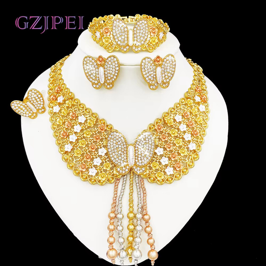 GZJPEI Schmuckset, Goldfarben, Zirkonia, Damen - Bild 3