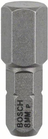 Bosch Sechskant-Bit 8mm extra hart aus Edelstahl, 3 Stück, Silber - Bild 1