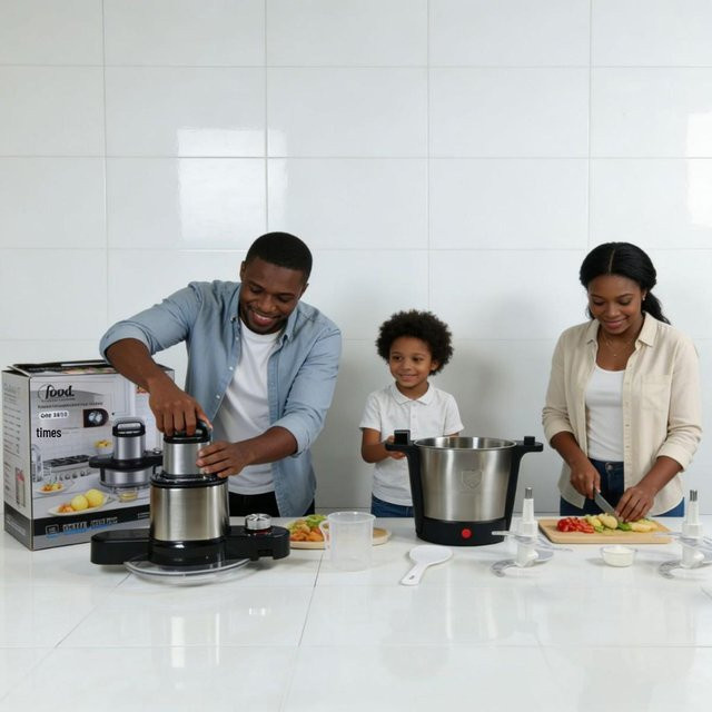 ElectroCN FuFu Maniok-Yams-Schluckmaschine Xima & Banku Stampfer aus Edelstahl in Silber - Bild 1