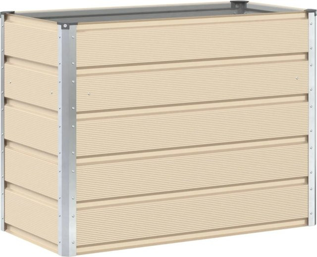 vidaXL Pflanzkübel aus verzinktem Stahl in Elfenbein, B/T/H: 480 x 50 x 45 cm - Bild 1