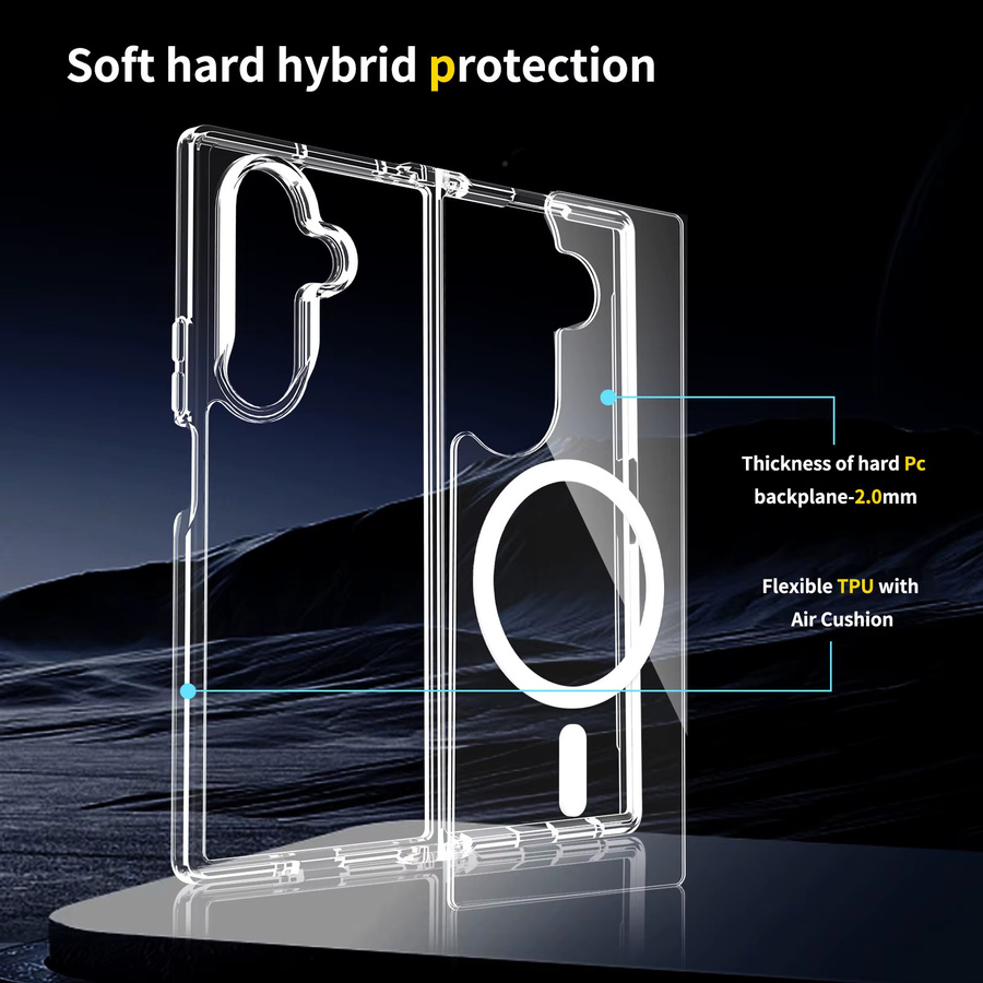 Transparente stoßfeste Handyhülle mit MagSafe und kabelloser Ladefunktion für Samsung Galaxy Z Fold 8 und Galaxy Z Fold 7 5G aus PC und TPU - Bild 3