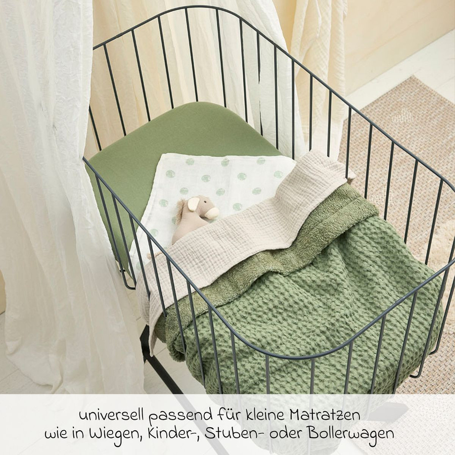 Meyco Spannbetttuch aus Jersey für Babys, Farbe: Grün, Breite: 40 cm, Länge: 90 cm - Bild 4
