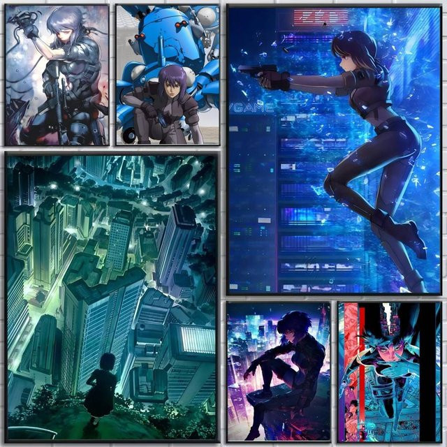 Selbstklebender Anime Poster G-Ghost In The Shell Papierdruck in Mehrfarbig für deine Wandgestaltung - Bild 1