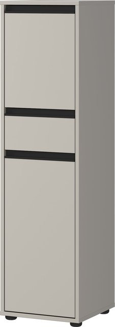 Schmaler Badschrank HAMBURG von Kadima Design in Grau mit Soft-Close-Funktion, B/T/H: 33 x 34 x 121 cm - Bild 1