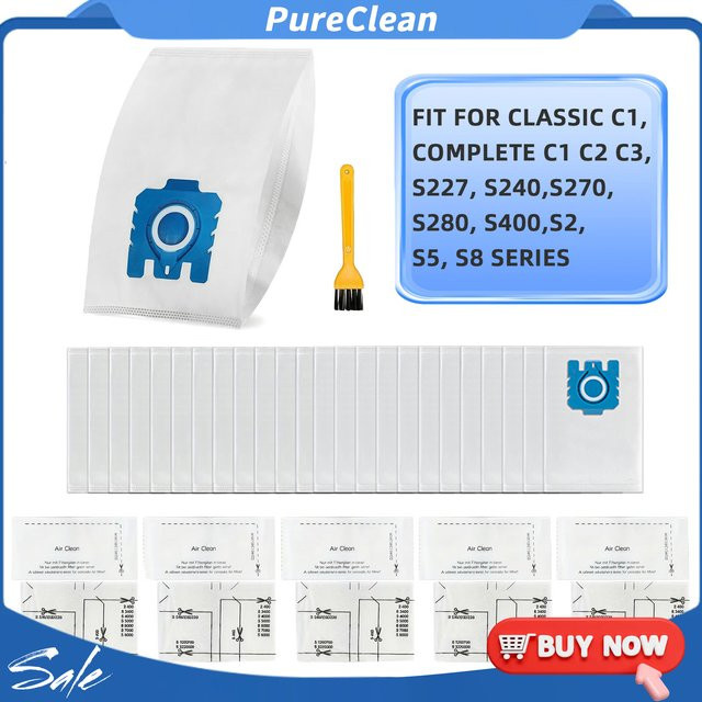 Heloxyo Staubbeutel GN Ersatz passend für Miele Staubsauger Classic C1, C2, C3 und S2 in Weiß - Bild 1