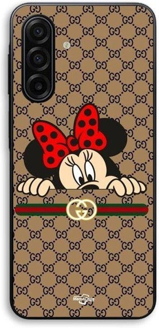 MANIACASE Silikon TPU Handyhülle für Samsung Galaxy A27 mit Minnie Gucci Motiv in Schwarz/Multicolor - Bild 1