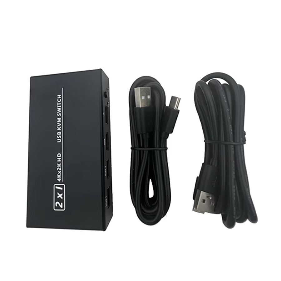 YiFanHeRong KVM Switch Splitter 2-Port HDMI 4K UHD USB Plug & Play in Schwarz für Monitor, Tastatur, Maus, Notebook und Drucker - Bild 5