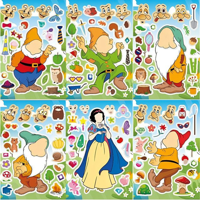 Disney Prinzessin Schneewittchen Make-A-Face-Puzzle-Aufkleber, Lernspielzeug - Bild 1