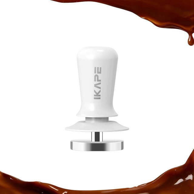 IKAPE Espresso Normcore Tamper aus Edelstahl mit kalibrierter Feder in Silber oder Weiß - Bild 1