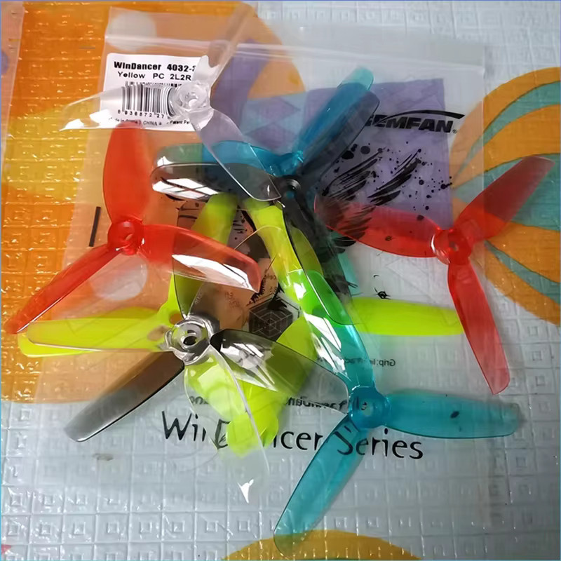 Gemfan 4032 Tri-Blade-Propeller 2 Paar in Gelb mit 5mm Bohrung für 1407 1507 Motoren 4 Zoll FPV-Renndrohnen CW/CCW - Bild 5