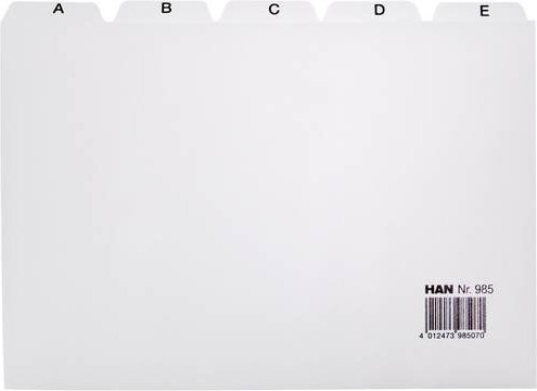 HAN 985 Kartei Register DIN A5 quer A-Z aus Polypropylen in Grau mit 25 Registerblättern - Bild 1