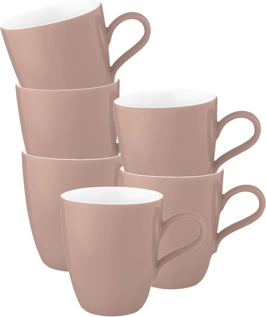 Seltmann Weiden Henkelbecher Life Fashion Keramik Pink 6er Set 400 ml - Bild 1