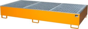 Bauer Südlohn Auffangwanne AW 1000-2/PE mit Gitterrost, orange, B/T/H: 266,5 x 131,5 x 44,0 cm - Bild 1