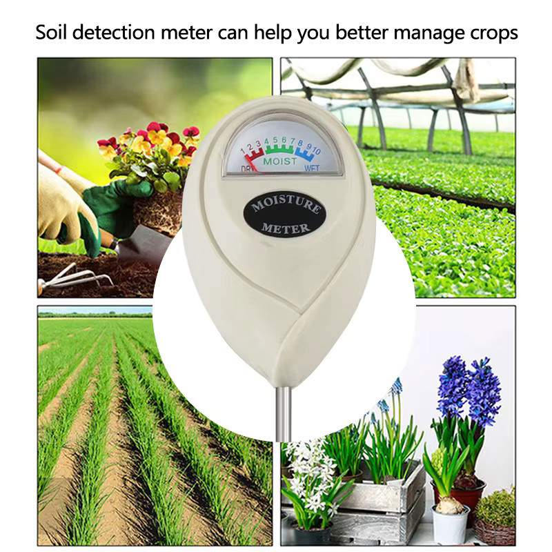 QSTEXPRESS 1-in-1 Bodenfeuchtemessgerät in Weiß, rundes Bodenhygrometer als Gartentester - Bild 4