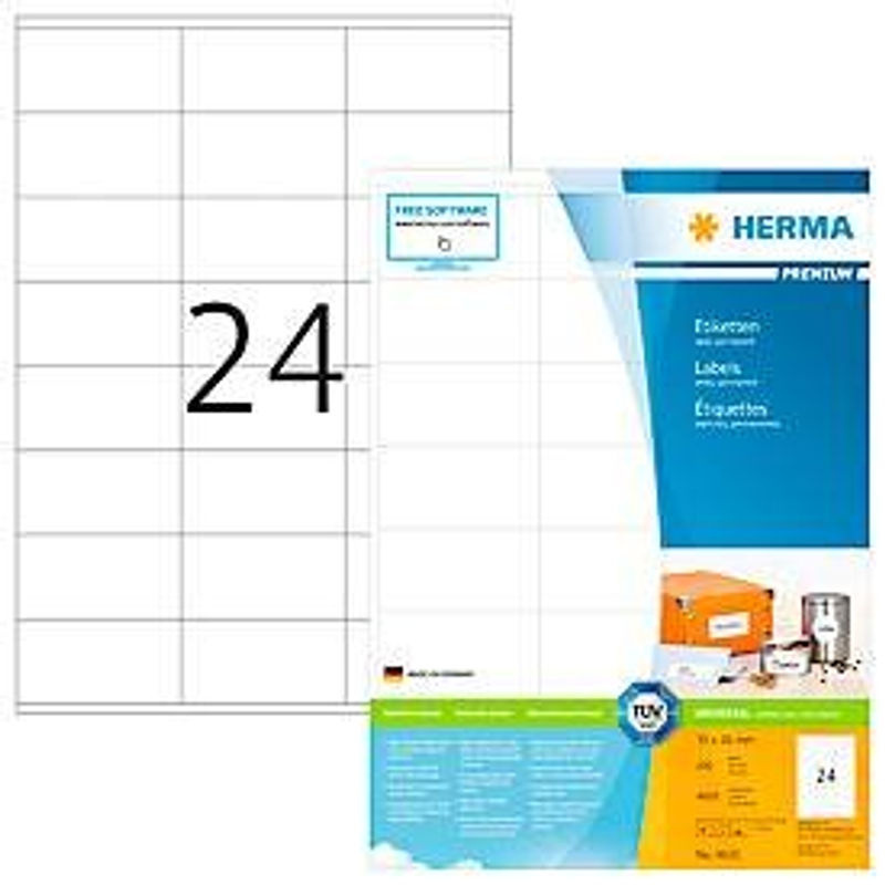 HERMA Adressetiketten SuperPrint weiß, 200 Blatt, B: 70 mm, H: 36 mm, 4800 Stück, FSC-zertifiziertes Papier - Bild 2