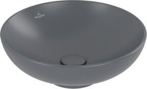 Villeroy & Boch Aufsatzwaschtisch Loop & Friends aus Keramik, rund, Durchmesser: 42 cm, grau, mit Überlauf und ohne Hahnlochbank - Bild 1