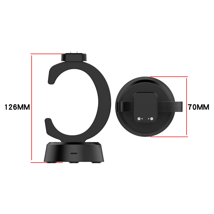 Rutschfester Ladeständer für Cosmo JrTrack 5 4 3 2 1 Kinder-Smartwatch mit USB-Kabel in Schwarz - Bild 2
