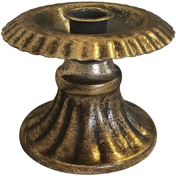 Kerzenhalter Kelch im Antik-Stil aus Metall in Gold patiniert, Höhe: 10,5 cm - Bild 1