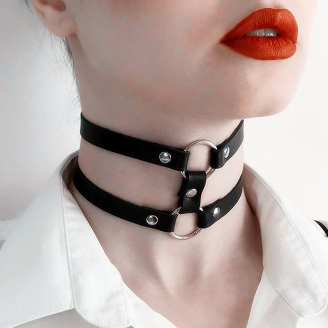 B.CYQZ Halskette, PU Leder, Spikes, Schwarz, Unisex - Bild 1