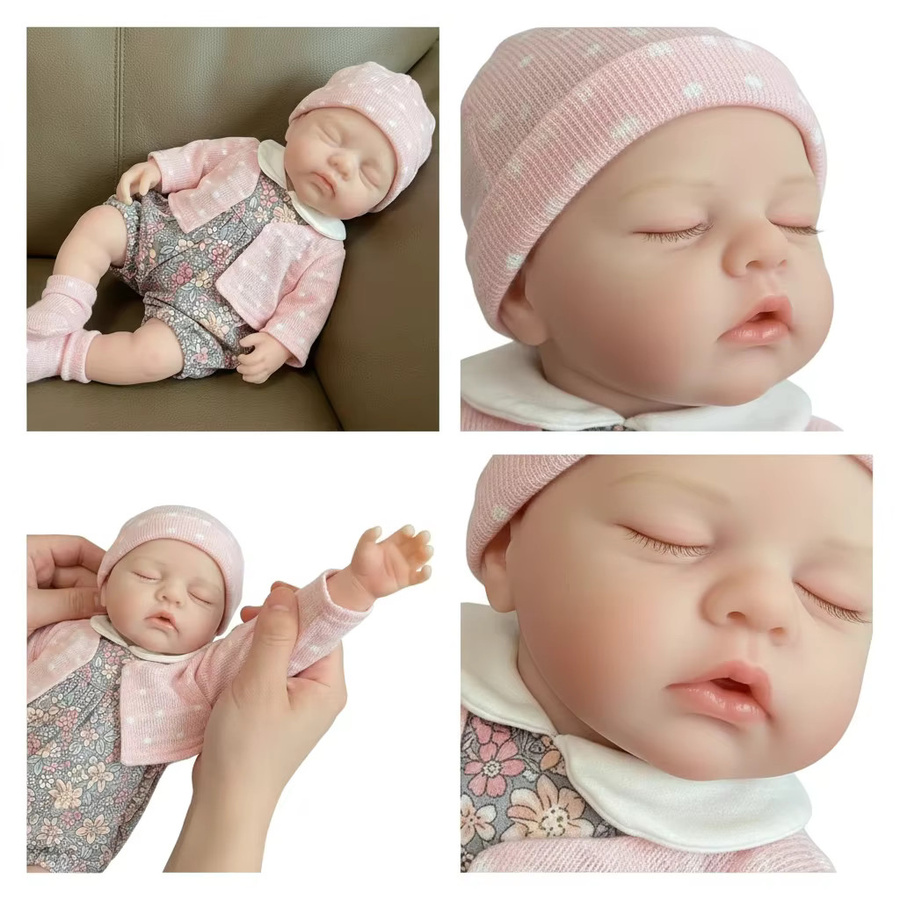 NPK Irys Frühchen Reborn Baby-Puppe, 12-Zoll, Silikon, Weiß, Rosa / Pink - Bild 4