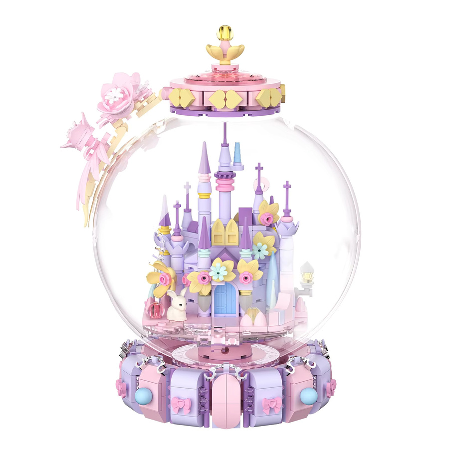 SUNVERY Märchen-Kristallkugel, Schlossblöcke, Puzzle-Spielzeug, Rosa / Pink, Fantasy - Bild 2