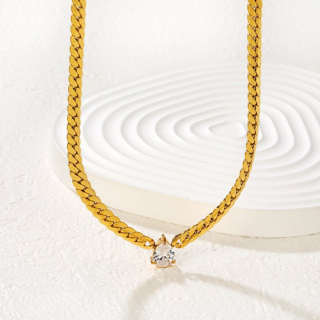 LUXUKISSKIDS Halskette Edelstahl, Zirkonia, Gold, Damen - Bild 1