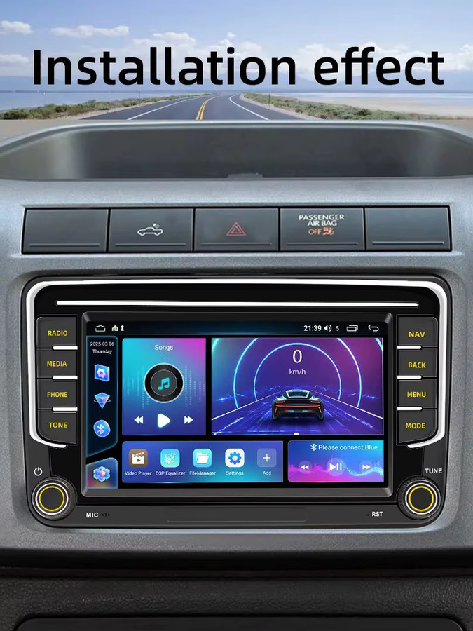 BQCC Android 13 Octa Core Autoradio mit 7 Zoll Display für Volkswagen VW CC Passat B7 Polo Golf 5 6 Jetta in Schwarz mit CarPlay, Mirrorlink, WiFi und GPS - Bild 7