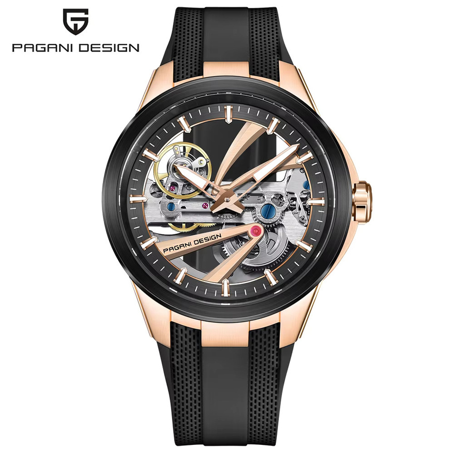 PAGANI DESIGN Armbanduhr Automatik, Edelstahl, Kautschuk, Saphirglas, Herren - Bild 6