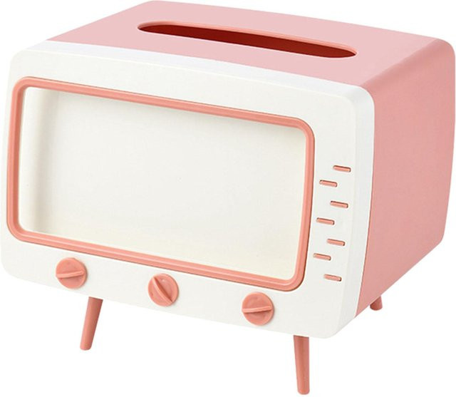 CosyHome Taschentuchbox im Retro-Design mit Telefonhalterung und Ablagefach, Rosa - Bild 1