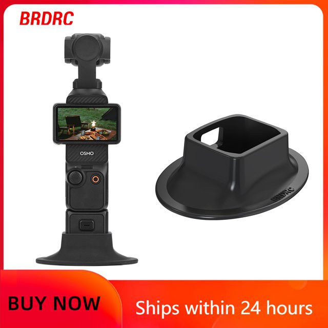 BRDRC Silikonbasis Kamera-Dock für DJI Osmo Pocket 3 und Osmo Pocket 4, Antirutsch-Fixierbasis mit Schnellverschluss in Schwarz - Bild 1