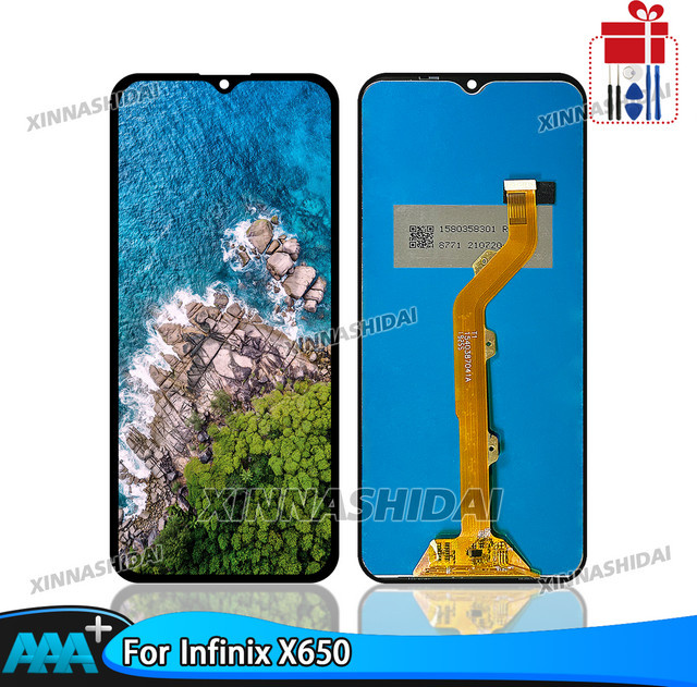 Infinix Hot 8 X650 LCD-Display mit Touchscreen-Digitizer-Einheit in Schwarz - Bild 1