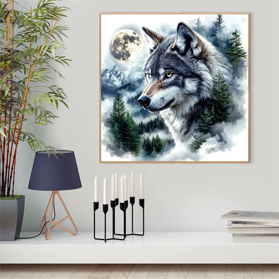 Momoart Diamantmalerei Wolf Tier DIY Diamant-Mosaik Set in Multicolour für Anfänger zur Heimdekoration - Bild 3