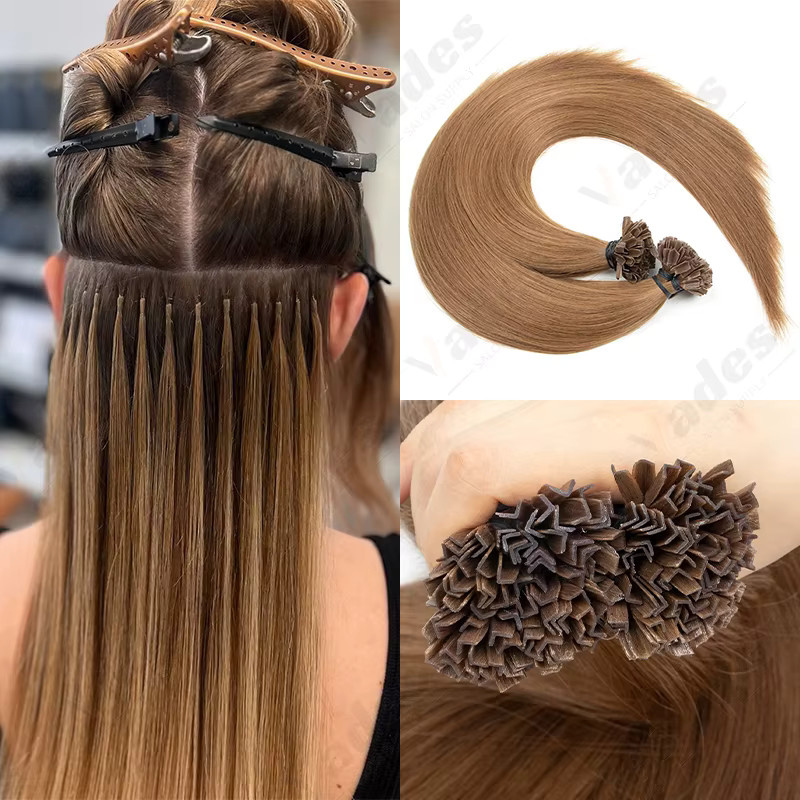 VADES K-Typ Haarverlängerungen Echthaar Keratin, Balayage, 50g - Bild 5