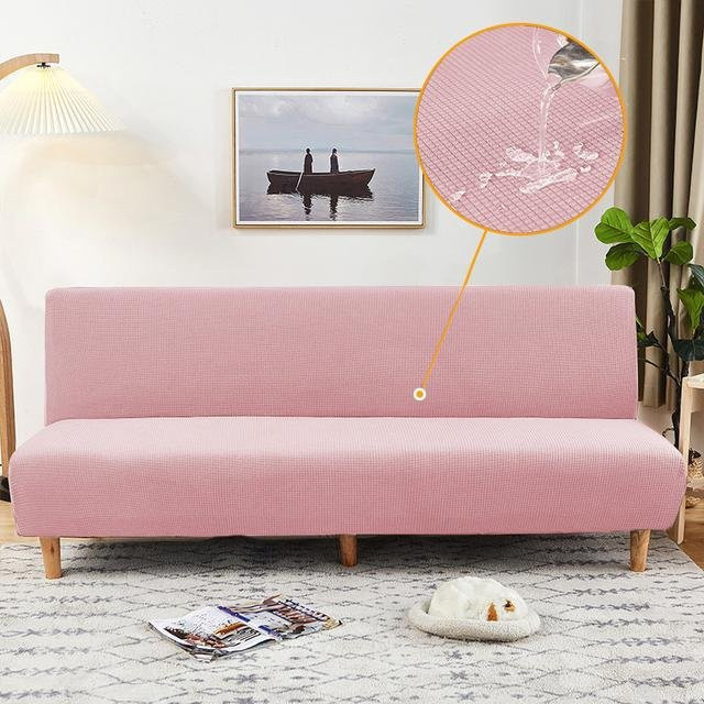 Wasserdichte und elastische Stretch-Sofahülle für Sessel in Rosa, B/B/H: 45 x 45 x 45 cm - Bild 1