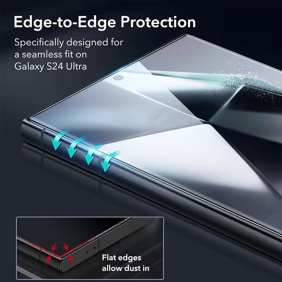 HD Displayschutzfolie aus gehärtetem Glas für Samsung Galaxy S26 Ultra, S26 Plus, S26, S25 Edge, S25 Plus, S24 Ultra, S24 und S23 in Transparent - Bild 4