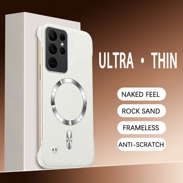 Magnetische Sand Rock Matte Hülle für Samsung S25 S24 S23 S22 S21 S20 FE Note 20 10 Plus Ultra Dünnes Hard Cover in Grün - Bild 1
