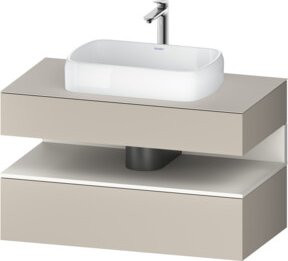 Duravit Waschtischunterschrank Qatego wandhängend in Weiß oder Beige mit Schubladen und Türen, B/T/H: 100 x 55 x 60 cm - Bild 1