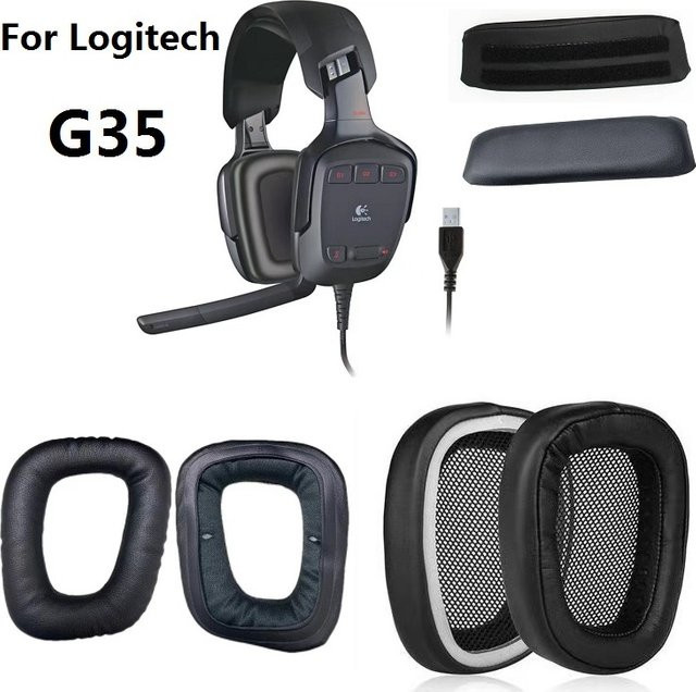 Logitech G35 Ersatz-Ohrpolster und Kopfbügelpolster in Schwarz - Bild 1