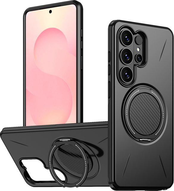 Magnetische 360 Grad Handyhülle für Samsung Galaxy S26 Ultra S25 Edge S24 FE S23 Plus S26+ mit MagSafe Kompatibilität in Schwarz und Lila - Bild 1