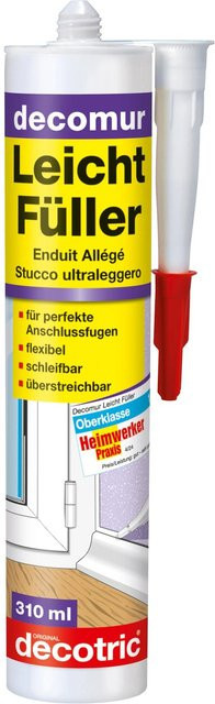 Decotric Leichtfüller L10 Decomur Gips Spachtelmasse Weiß 310 ml - Bild 1