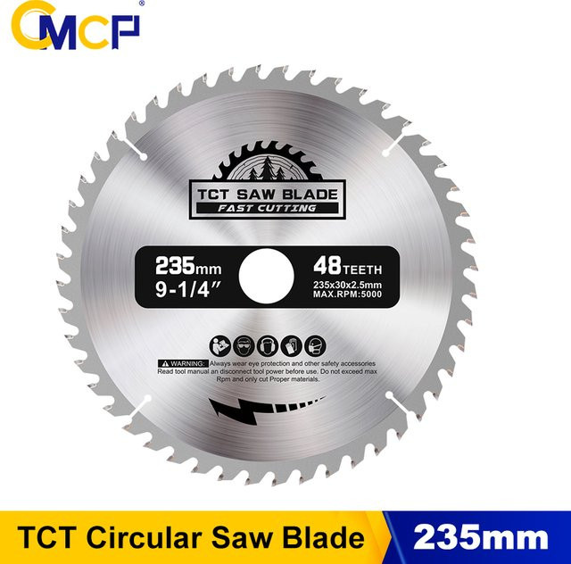 CMCP TCT Kreissäge Klinge für Holzbearbeitung, Durchmesser: 235 mm, Hartmetall Sägeblatt als Trennscheibe - Bild 1