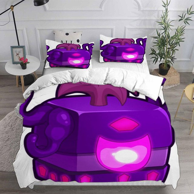 Blox Fruits Bettwäscheset aus Mikrofaser in Lila mit Bettbezug und Kissenbezug, B/H: 259 x 228 cm - Bild 1