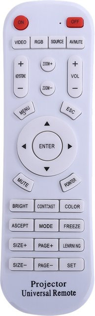 VODOOL Universelle Multifunktions-Projektor-Fernbedienung in Weiß als Ersatz für ThundeaL Vivicine WZATCO - Bild 1