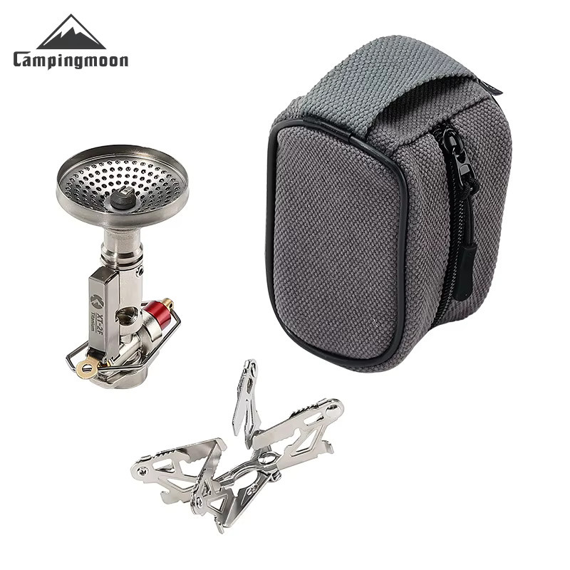 CAMPINGMOON XT-2F Tragbarer Titan-Raketenherd Mini Camping-Gasbrenner in Silber für Outdoor-Kochen - Bild 2
