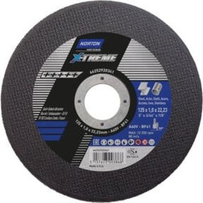 Norton Trennscheibe X-Treme T41 für Metall, Durchmesser: 125 mm, Dicke: 1,0 mm, Schwarz - Bild 1